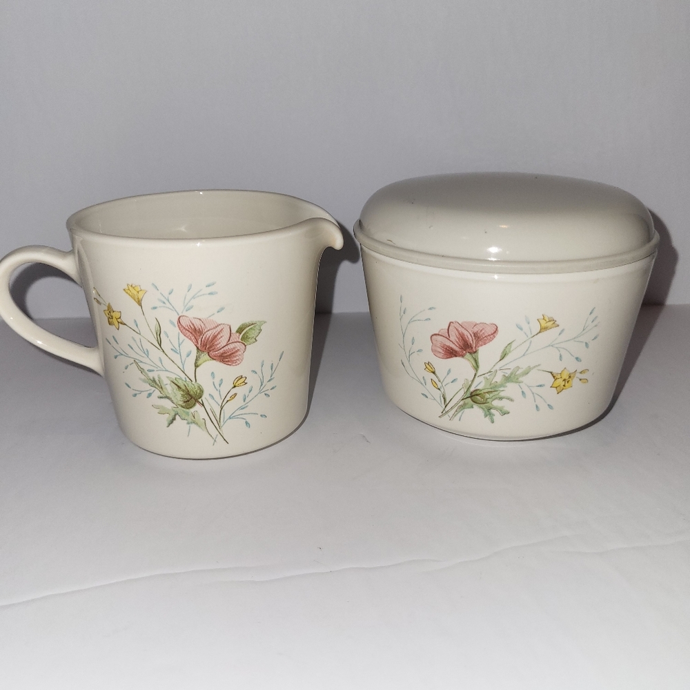 Corelle Summer Mist Creamer & Sugar